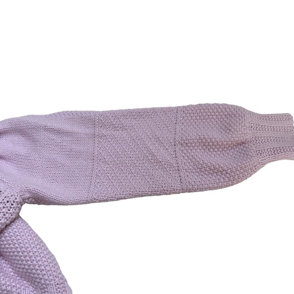 Loveshackfancy Leni Cableknit Crew Neck Pink Embroidered Sweater - Picture 6 of 11